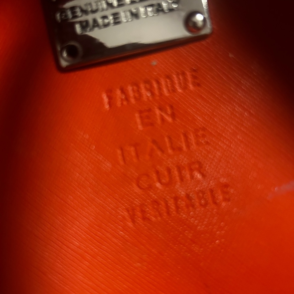 ITALIAN XL PULICATI SHOULDER SHOPPER TOTE BAG Red-orange saffiano leather - Picture 4 of 12